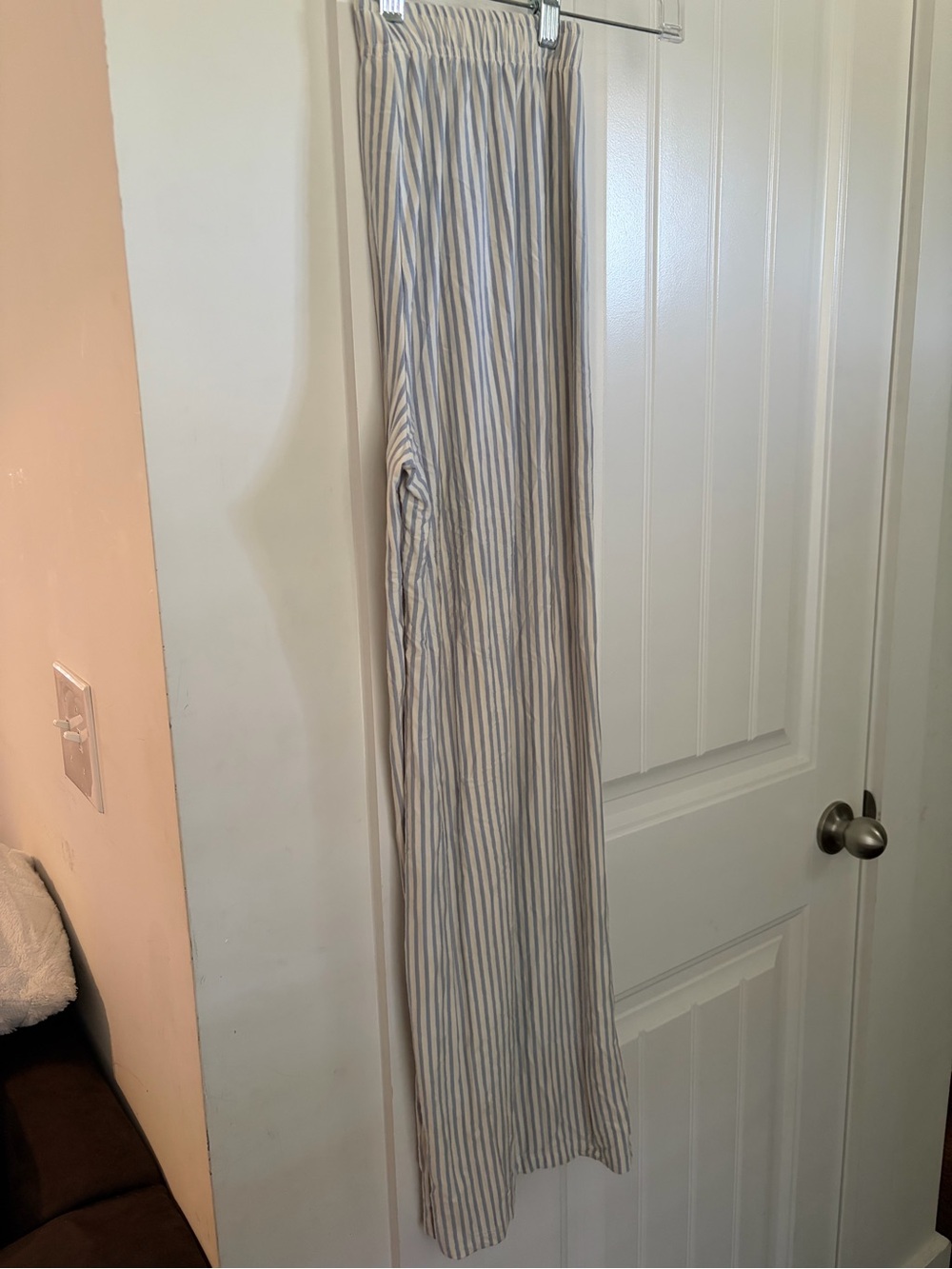 LAKE Striped Light Blue Kimono Pajama Set with Tie-Waist XS - Picture 9 of 9